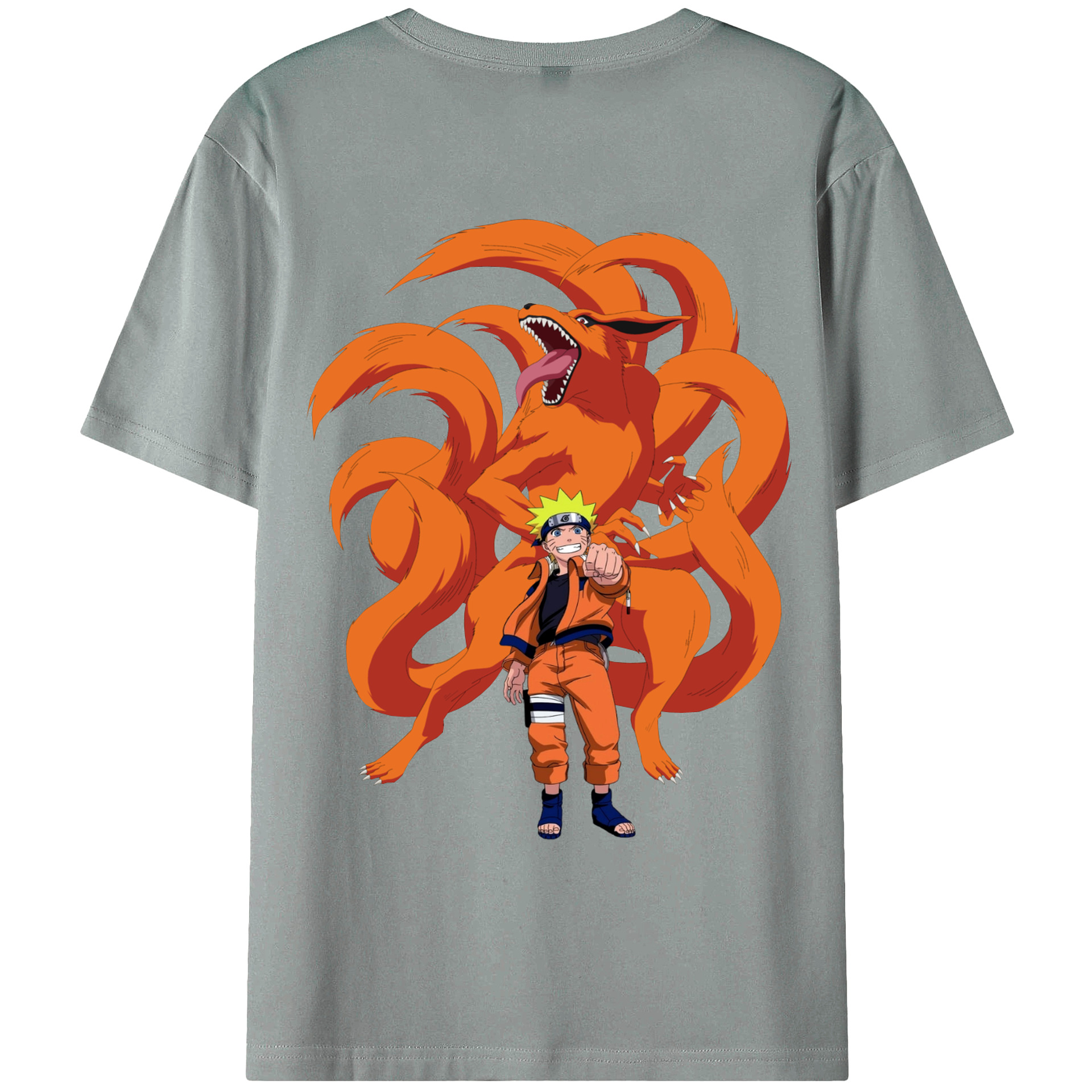 （画像用） NARUTO -ナルト- うずまき ナルト Uzumaki Naruto 綿100％ メンズ半袖Tシャツ（バックプリント） 通気性